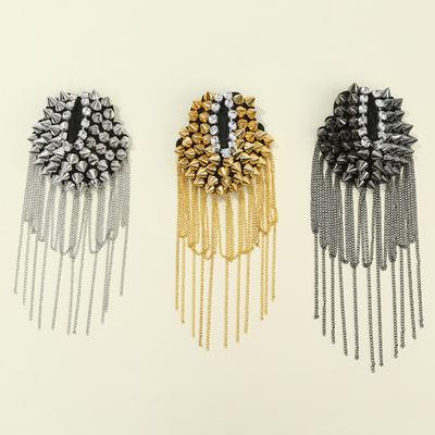 Yousheng Tassel Epaulet Tassel Chain Rhinestone Clothing Accessories Ornamental Charming Decorate Shiny Temperament Shoulder Brooch Epaulette Women