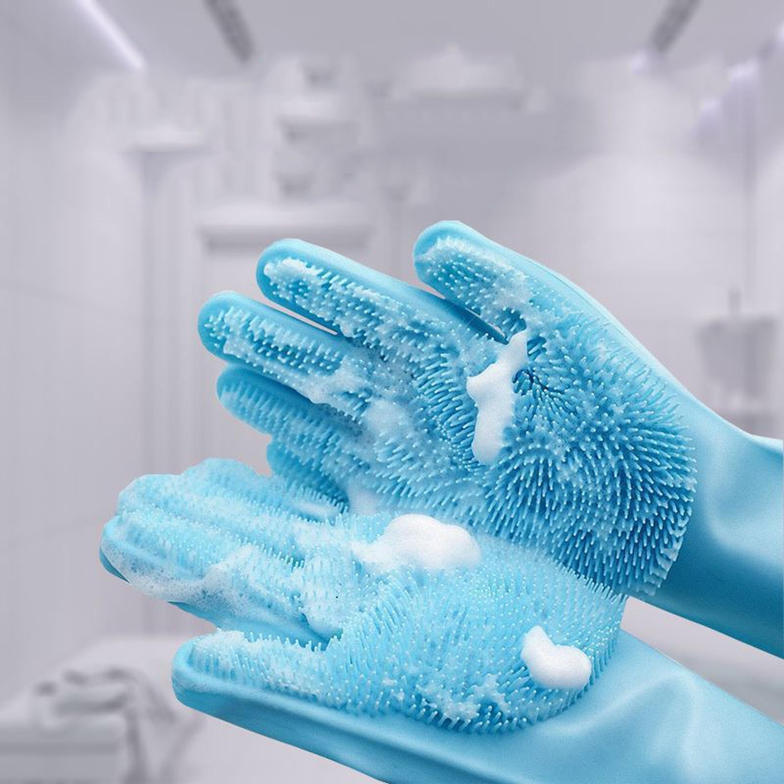 Pet Grooming Gloves - Heat Resistant Silicone Gloves with High-Density Teeth one size