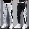 Calças esportivas masculinas primavera outono leggings soltas patchwork corrida treinamento calças casuais roupa da moda calças