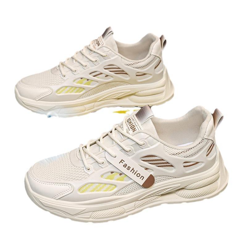Lente Herenschoenen Nieuwe Ademende Mesh Schoenen Heren Trendy Veelzijdige Sneakers met Dikke Zool Casual Trendy Schoenen voor Papa