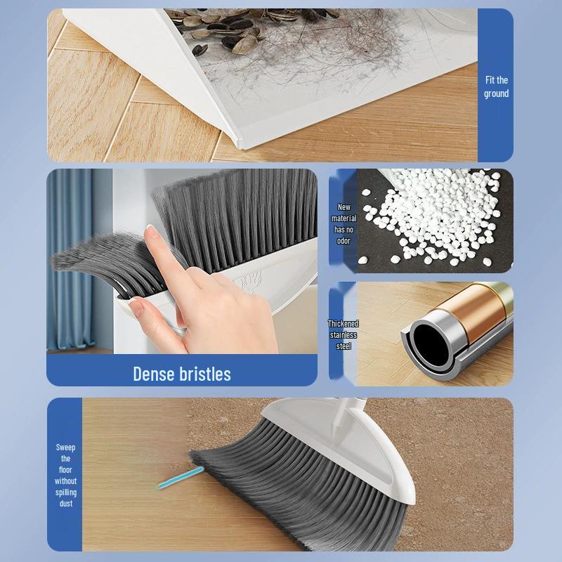Soft-Bristle Broom and Dustpan Cleaning Set