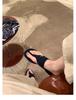 [] lp wife drag~ metal buckle tassel toe flat bottom herringbone cool slippers women wear summer