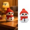 Red Hat Snowman Decor 3D Printed Knitted Figurine, Christmas Statue with Knit Festive and Scarf, Mini Sculpture for Holiday Desk Decoration