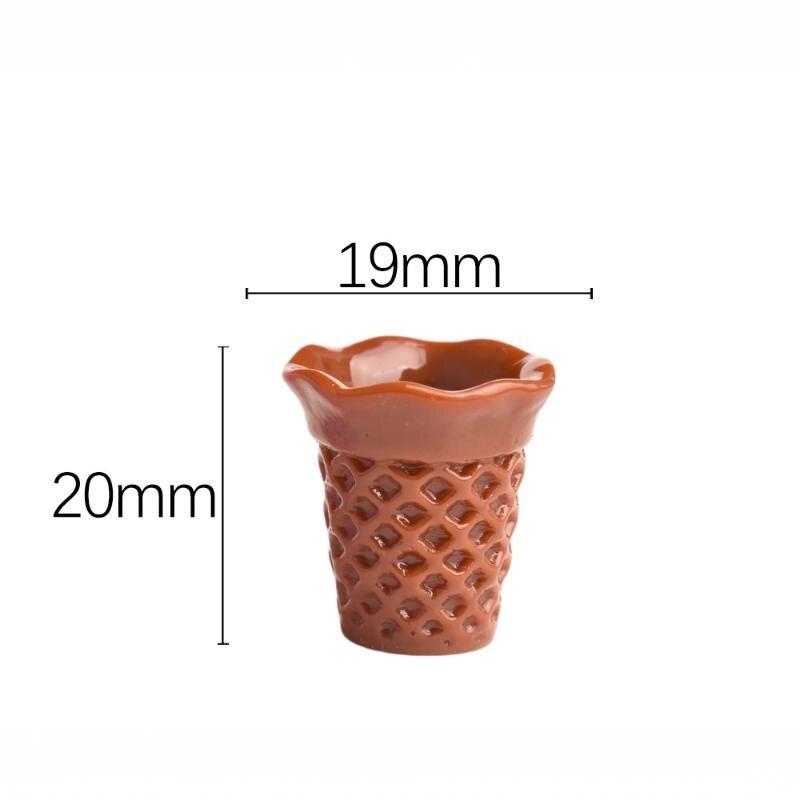 10Pcs Kawaii Simulation Mini Waffle Crispy Cone Ice Cream Base Diy For Keychain Earrings Scrapbook Dollhouse Accessories