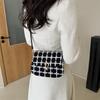 Simple Plaid Design Woolen 2025 New Exquisite Lock Casual Shoulder Crossbody Small Square Women's Bag