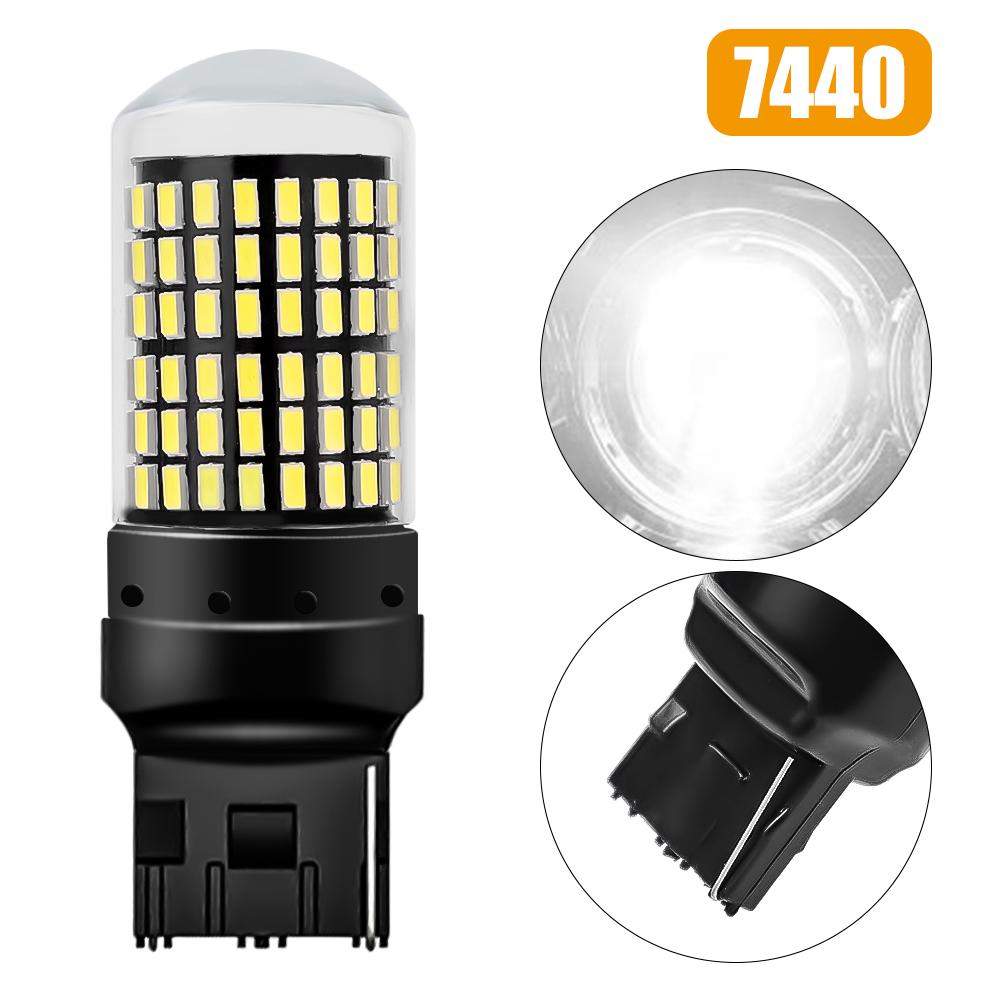 Luz LED de Señal de Giro para Coche T20 7440 1157 1156 BA15S PY21W P21W Impermeable IP68 6000K Luces de Reversa Freno Lámpara Blanca Amarilla Roja