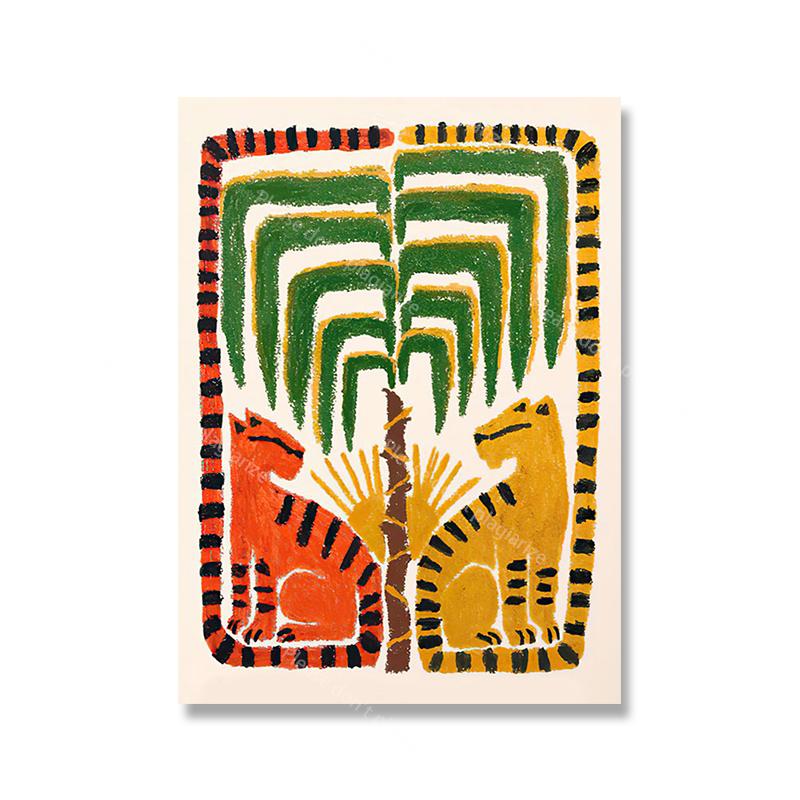 Colorful Abstract Ancient Egypt Snake Leopard Woman Wall Art Canvas Painting Posters And Prints Wall Pictures For Bedroom Decor