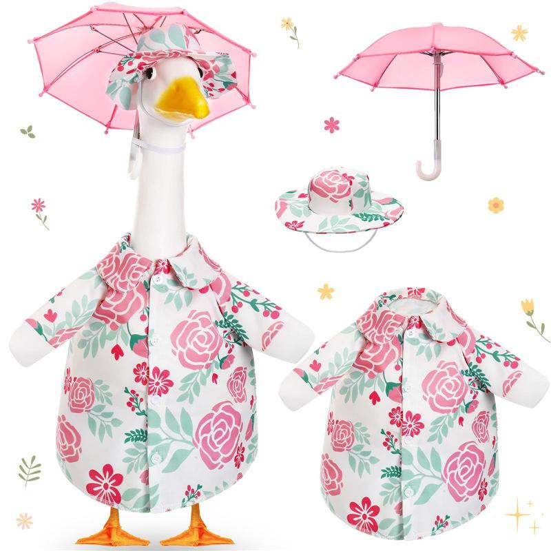 

23Inch Porch Goose Raincoat,Porch Goose Outfits Clothe Spring Summer Porch Goose Raincoat Goose Costume,Outdoor Goose Dress for Patio Garden Yard Lawn