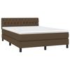 Box Spring Bed with Mattress Dark Brown 140 X 200 Cm Fabric