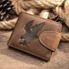 Leder Geldbörse Herren Prägung Mode Retro Adler Muster Oberste Schicht Rindsleder High-End Trend