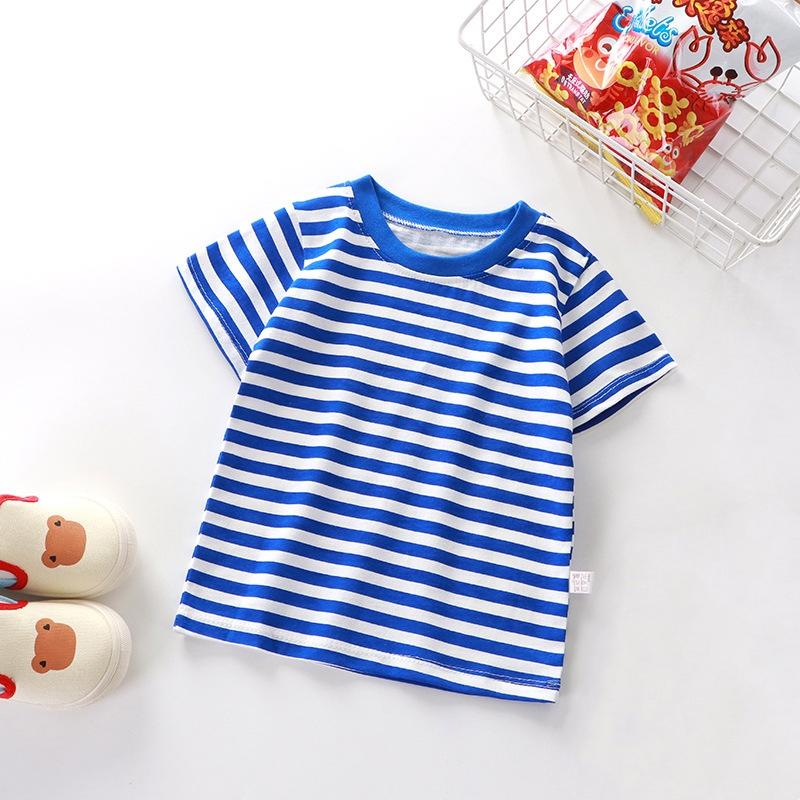 Boys Girls Striped T-Shirts Children's Clothing Casual Short Sleeve O-Neck Cotton Tops Tees Kids Clothes Summer