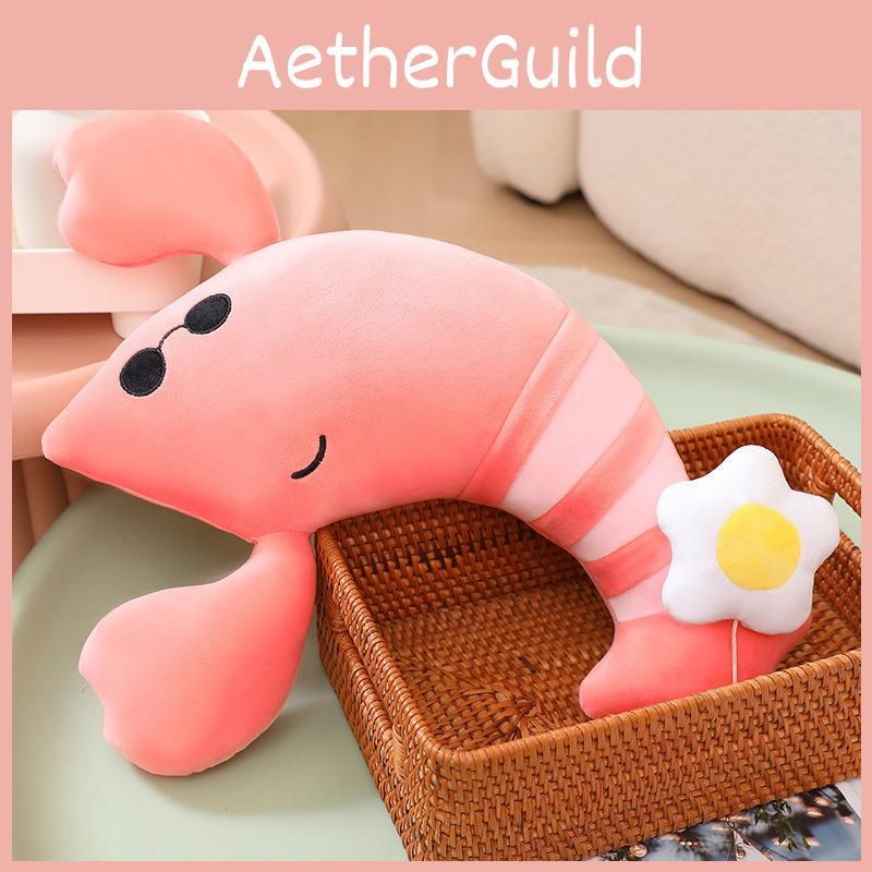 Plush Shrimp Egg Toy Cartoon Stuffed Doll Bedroom Decoration Cute Gift Kids