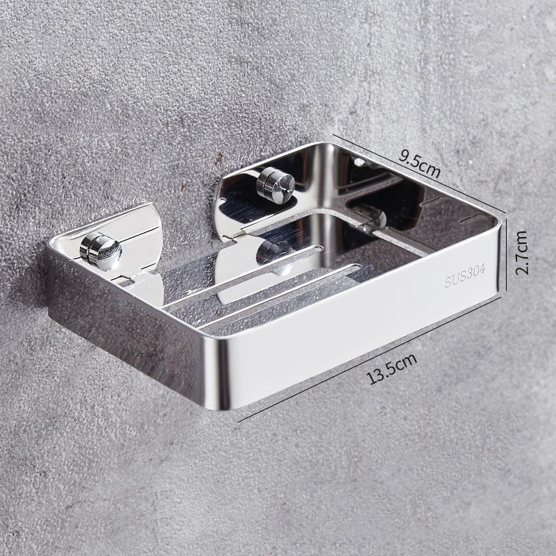 

304 Stainless Steel Gold Bathroom Shelf Wall Mounted Dquare Soap Dish Bath Shower Shelf Soap Basket Holder Paper Holder White