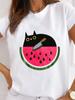 Fashion Short Sleeve Ladies 3D Print Women's T-shirts Cat Graphic Animal Pet Love Style Clothes Summer Female T-shirts