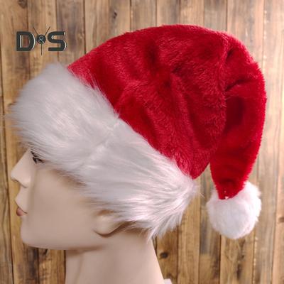 Unisex Christmas Santa Hat Extra Large And Thick New Year Party Beanie Contrast Color Elastic Thick Plush Decor Santa Cosplay Adult Holiday Headgear
