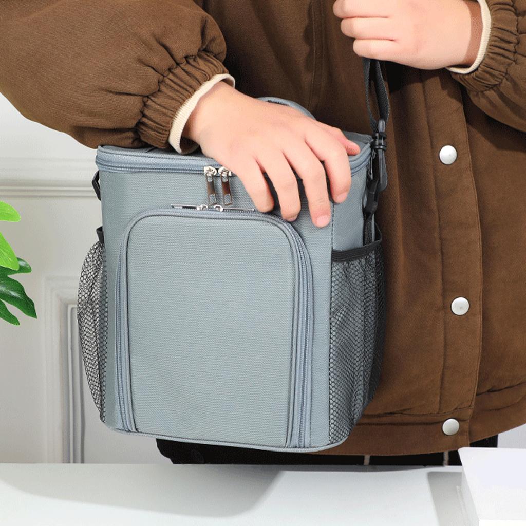 Borsa per il Pranzo Buon Isolamento Grande Capacità Impermeabile Porta Pranzo con Chiusura a Zip per Ufficio Bambini
