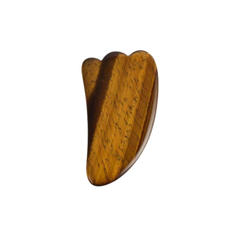 Natural Tiger Eye Stone Gouache Scraper Jade Roller Massager For Face Scraping Stone Face Roller Jade Massager GuaSha Scraper Se