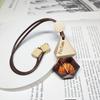 Clear Square Cap Car Perfume Bottle - Glass Pendant