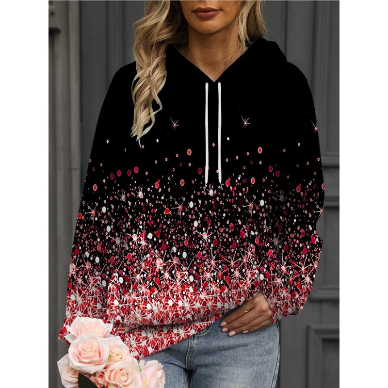 Fashion Women's Hooded Sweater 3D Printing Color Printing Casual Hooded Sweater