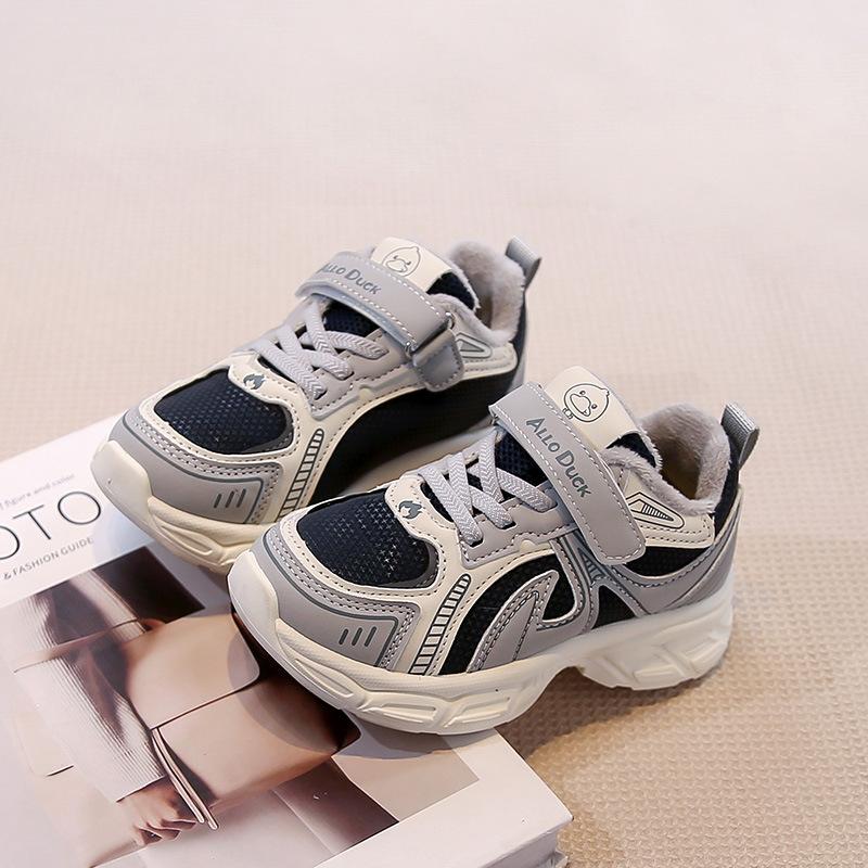 

Winter Girls Platform Sneakers Warm Fleece Lined Casual Running Shoes for Big Kids size 26 серый