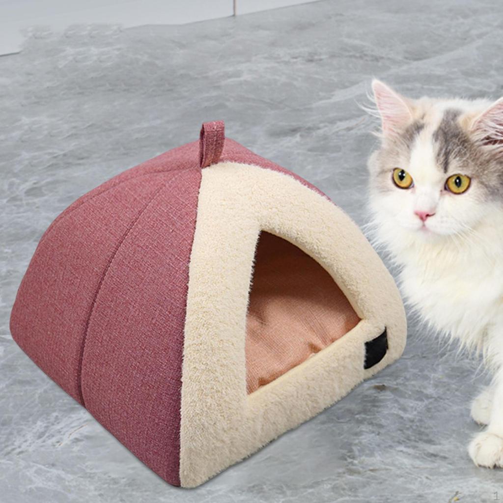 Cat House - Indoor Bed with Removable Cushion Pet Tent for Puppy, Rabbits, Hedgehogs, and Other