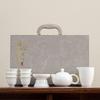Suet jade tea set, kung fu set, white porcelain office household teapot cover bowl teacup