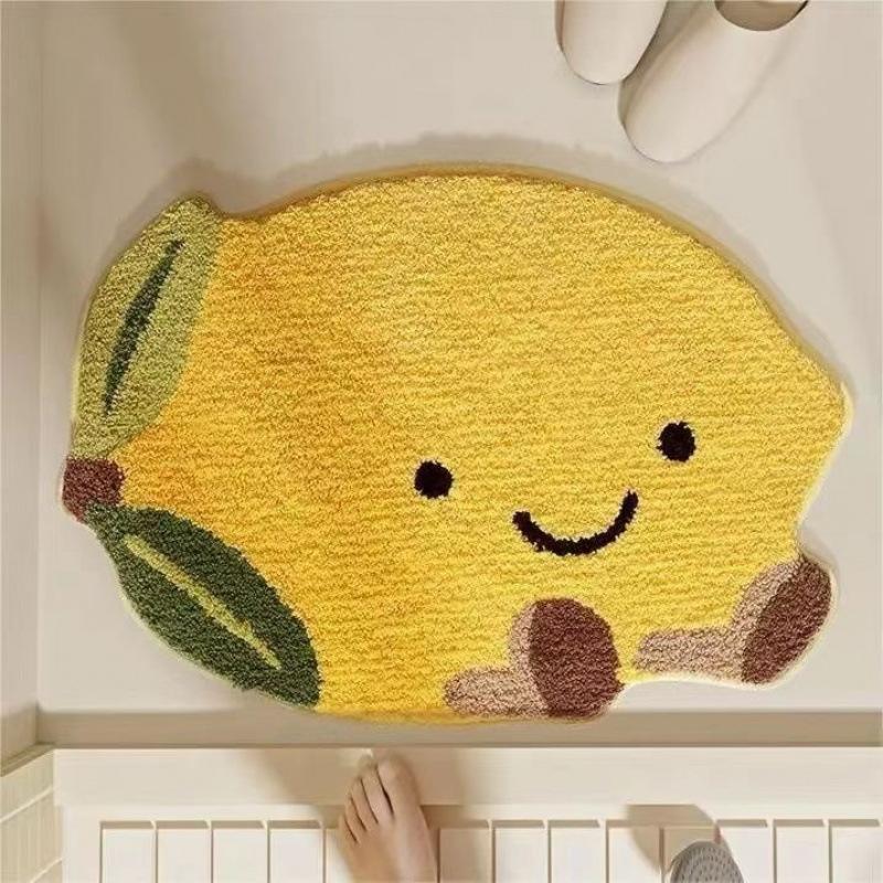 's Fresh And Clean Irregular-Shaped Flat Printed Imitation Cashmere Bathroom And Toilet Absorbent Carpet Home Decoration