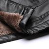 Herbst- und Winterpelz integrierte PU-Lederjacke Herren-Pelzkragenmantel plus samtverdickte Lederjacke Herrenstil