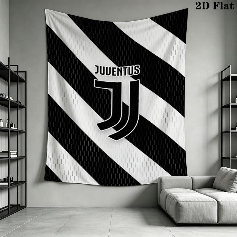 Juventus FC Wall Tapestry Aesthetic Wall Hanging Printed Fabric Blanket Decorative Tapestries for Bedroom Living Room Home Decor