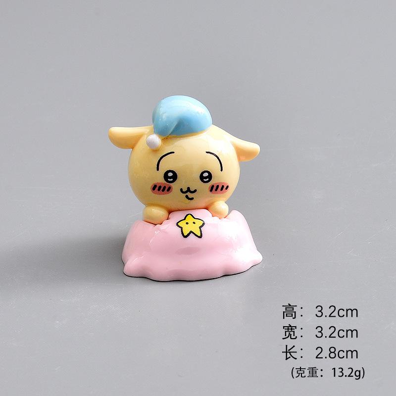 Jiyi Resin Desk Ornaments – Kawaii Usagi Hachiware Sleeping Mini Figures – Cute Shelf Car Decoration Accessories Gift Idea