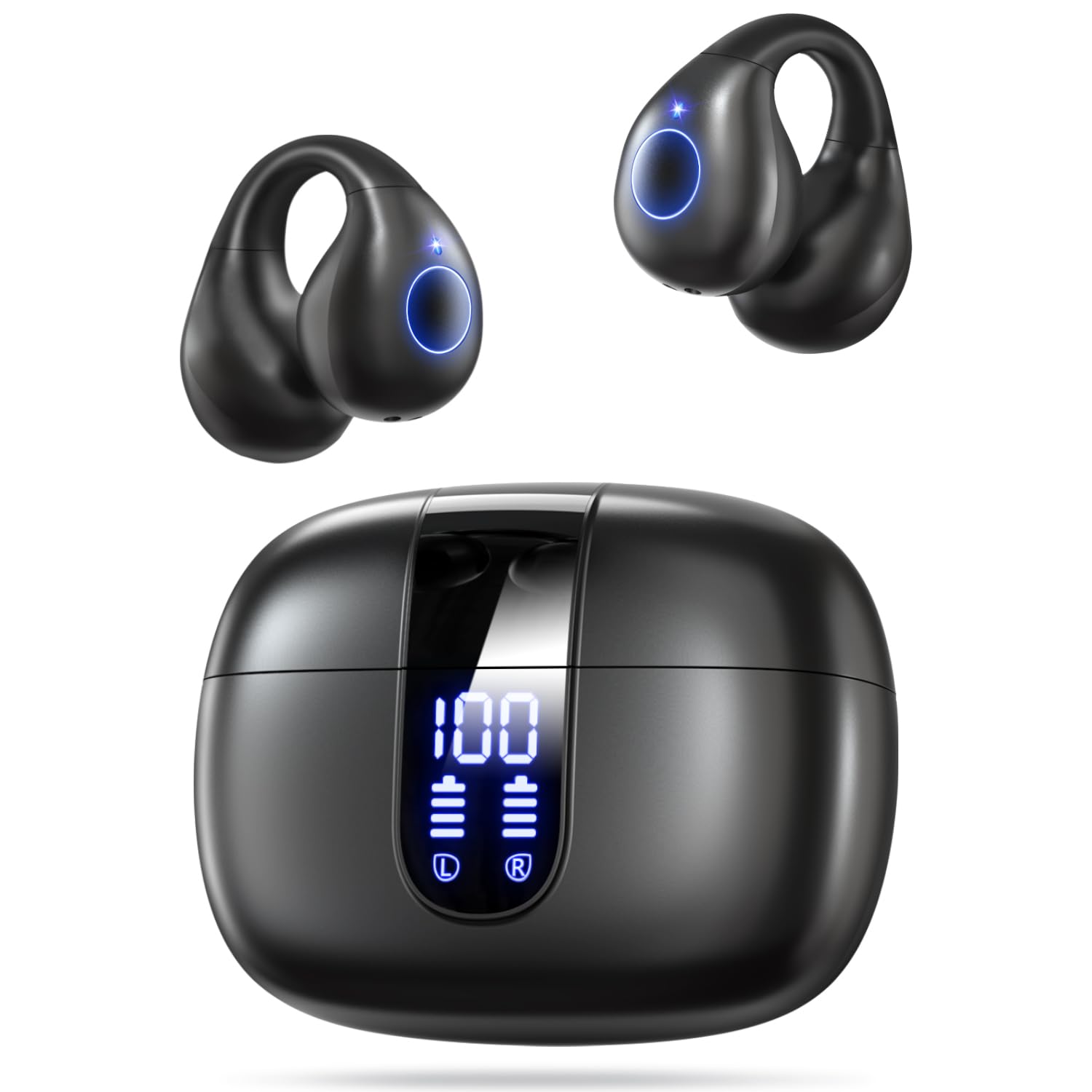 

Wireless Bluetooth Ear Air Conduction Zero Bluetooth Sound Automatic Physical Control Japanese Instruction E6 Earbuds, Cuffs, Earbuds, чёрный