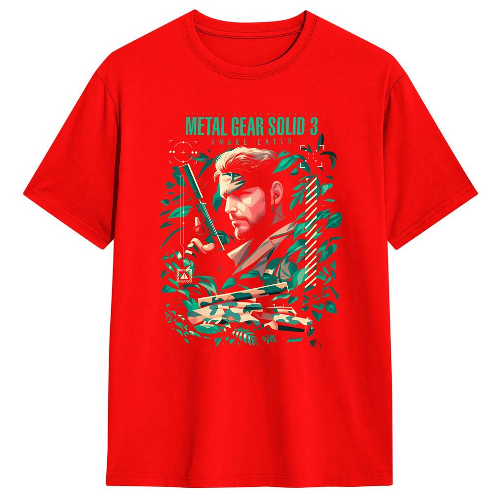 Men TShirt Metal Gear Solid 3 Amazing Pure Cotton Tee Shirt Short Sleeve T Shirts Round Neck Clothes Graphic Printed