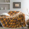 Yellow Plaid Cloth Multi-Purpose Sofa Towel Cover Cloth Bed Towel Bay Window Mat Table Chair Tablecloth