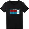LED T Shirt Sound Activated Light Up Rave Shirts Glow In The Dark for Party Black