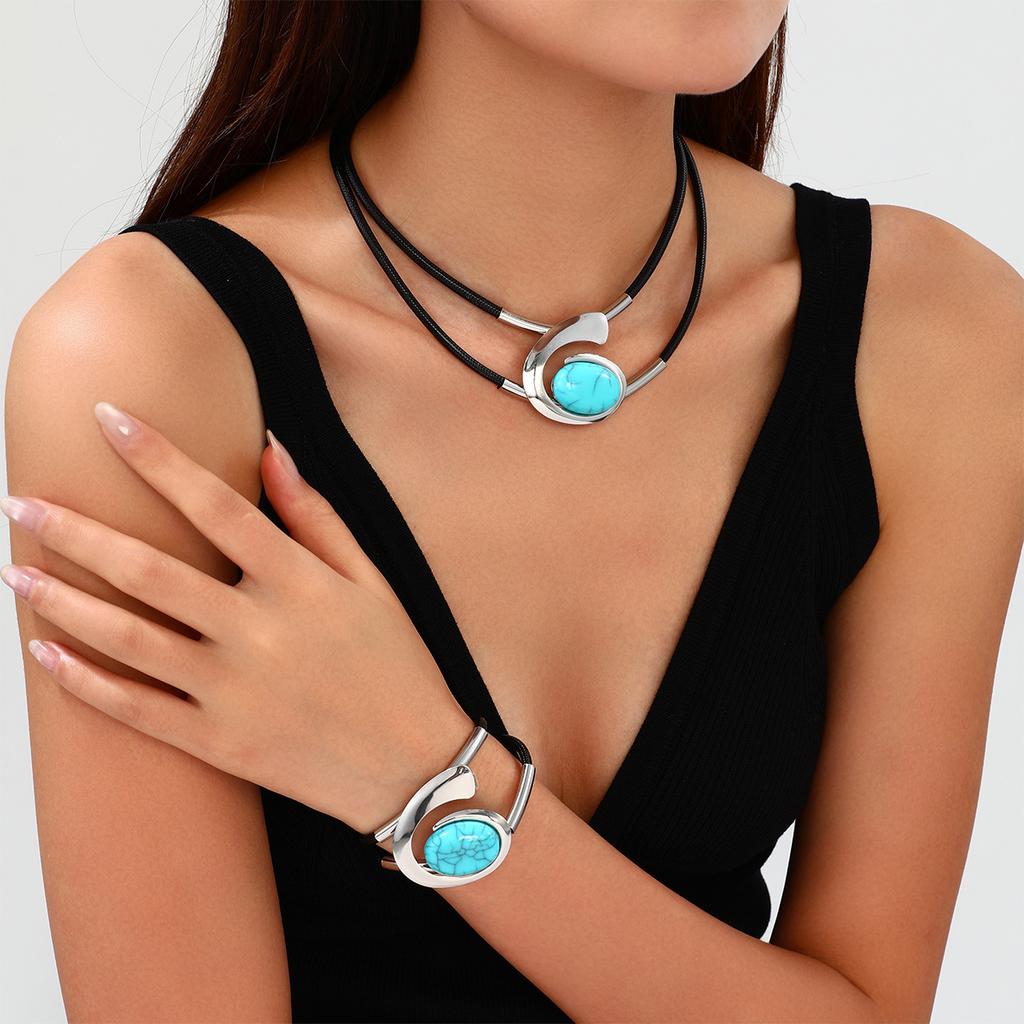 Spiral Snail Acrylic Jewelry Set Ladies Necklace Bracelet Combination