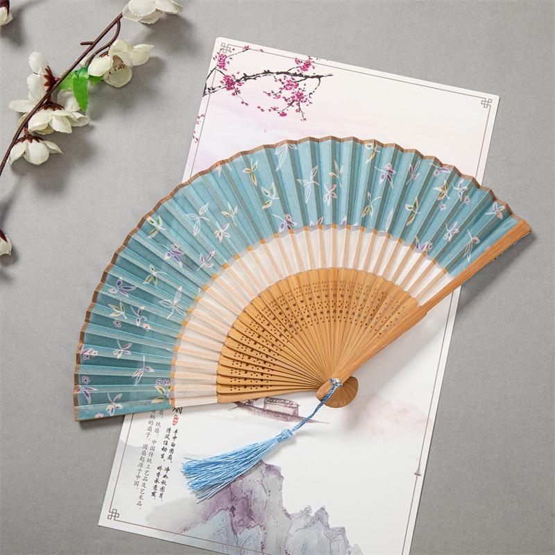 Japanischer Stil Kimono Faltfächer Kleiner Damen Tragbarer Sommer Tagesfächer Tanz Dekoration Fächer Chinesischer Hanfu Cheongsam Foto Requisiten