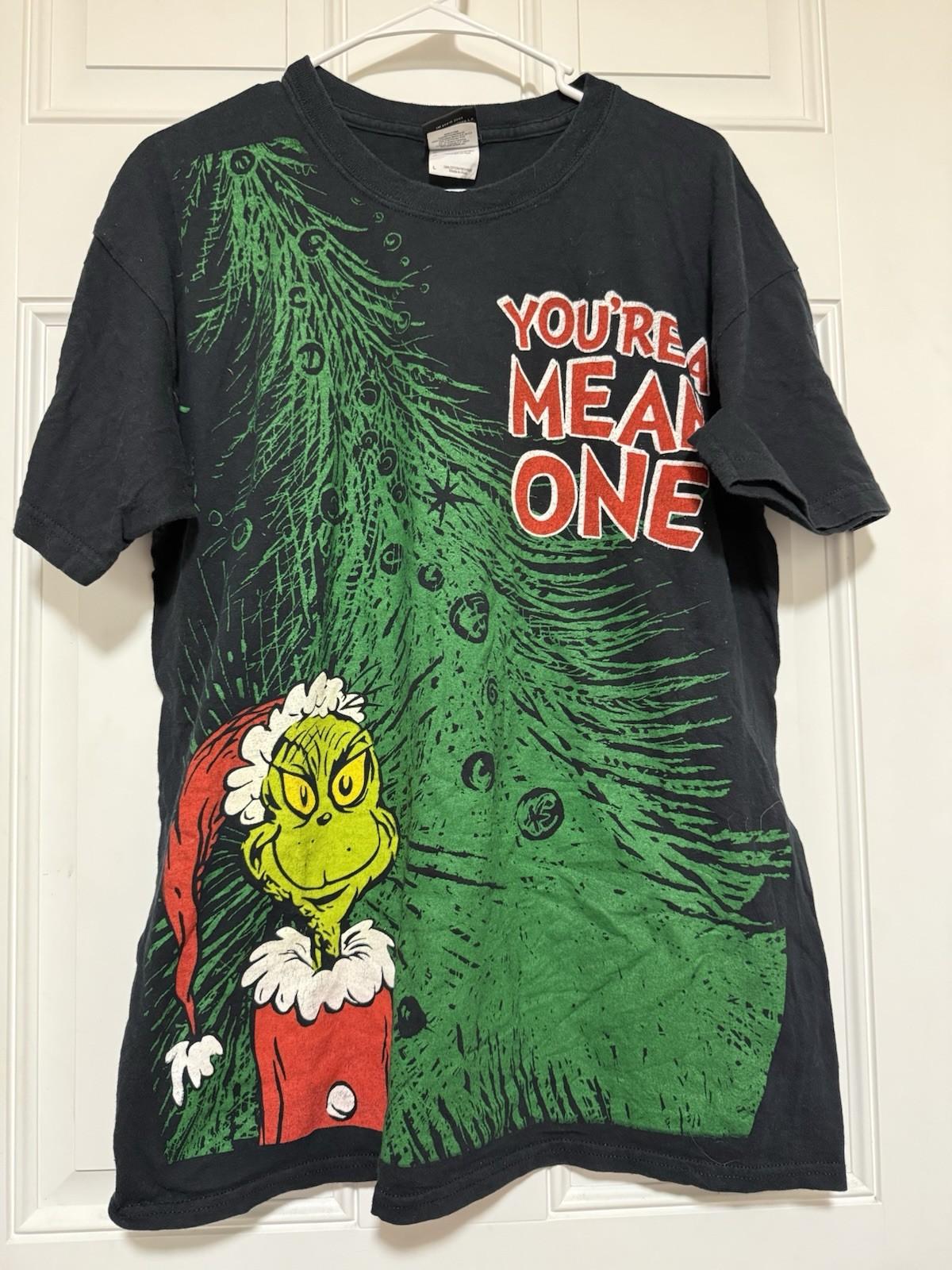 Vintage Dr. Suess Grinch  You re A Mean One  Christmas Tee Size Large Unisex T-Shirt XXXL