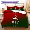 CR7 Cristiano Ronaldo Muster Bettwäsche, Steppbett Set Bettbezug Kissenbezug Zuhause Geburtstagsgeschenk(1 Bettbezug + 2 Kissenbezüge, ohne Füllung)