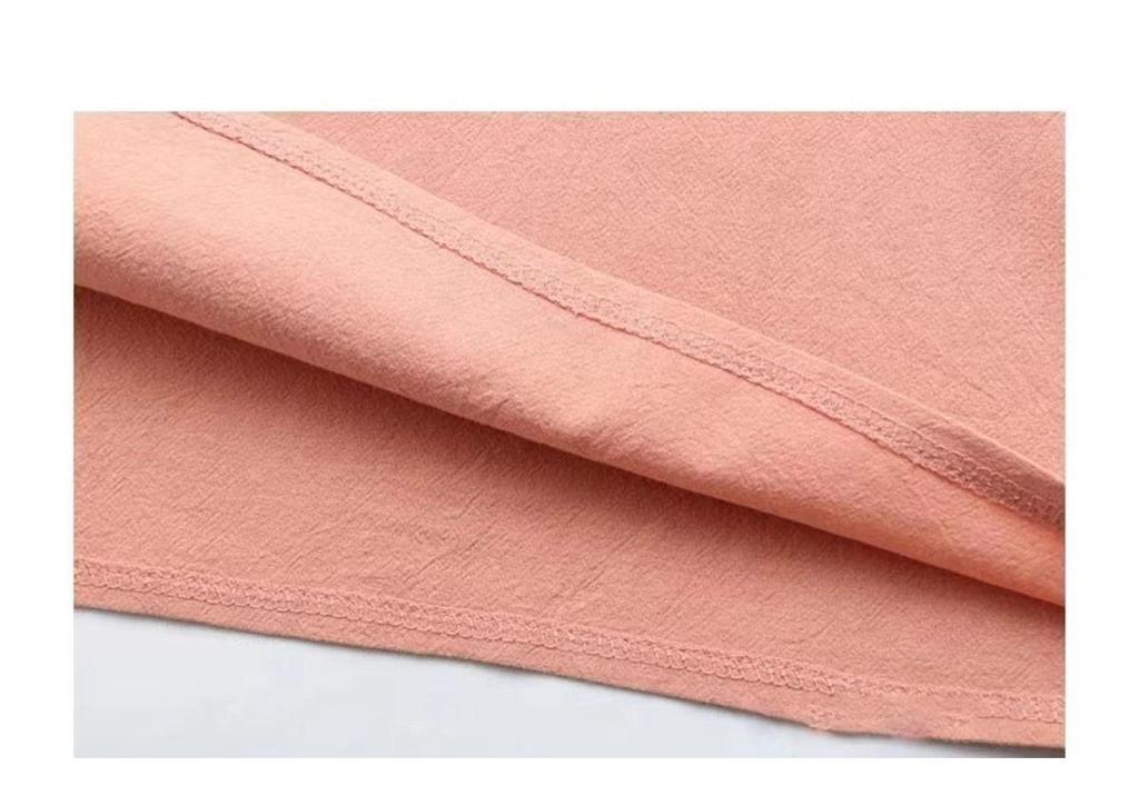 Stylish Cotton & Linen T-Shirt Set for Women: Summer Round Neck Short Sleeve Top for Middle-Aged and Elderly