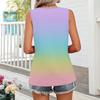 Square Collar Tank Top Women Print Tank Tee Casual Loose Fit Sleeveless Shirt