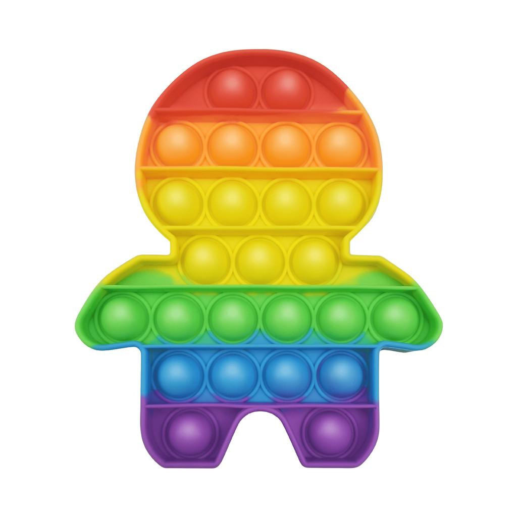 Innovatives 12cm Regenbogen Silikon Sensorisches Blasen Spielzeug Für Kinder Mit Bunten Formen