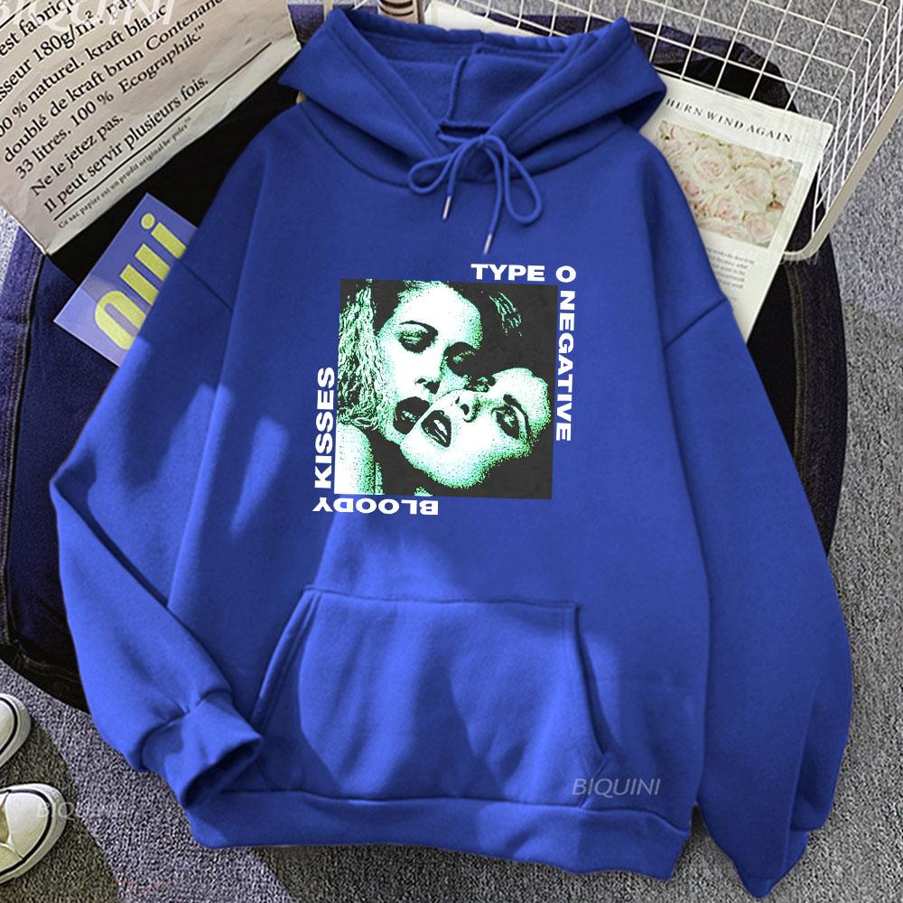 Bloody Kisses Type O Negative Hettegensere Rockeband Heavy Mental Gensere Mote Herre/Dame Klær Gotisk Vinter Unisex hettegenser