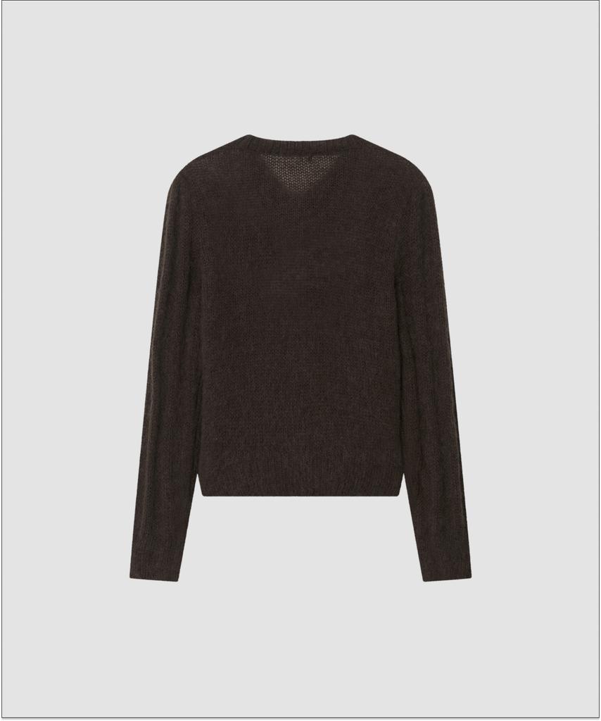 Deolil Mohair Vintage Puff Cardigan_Brown