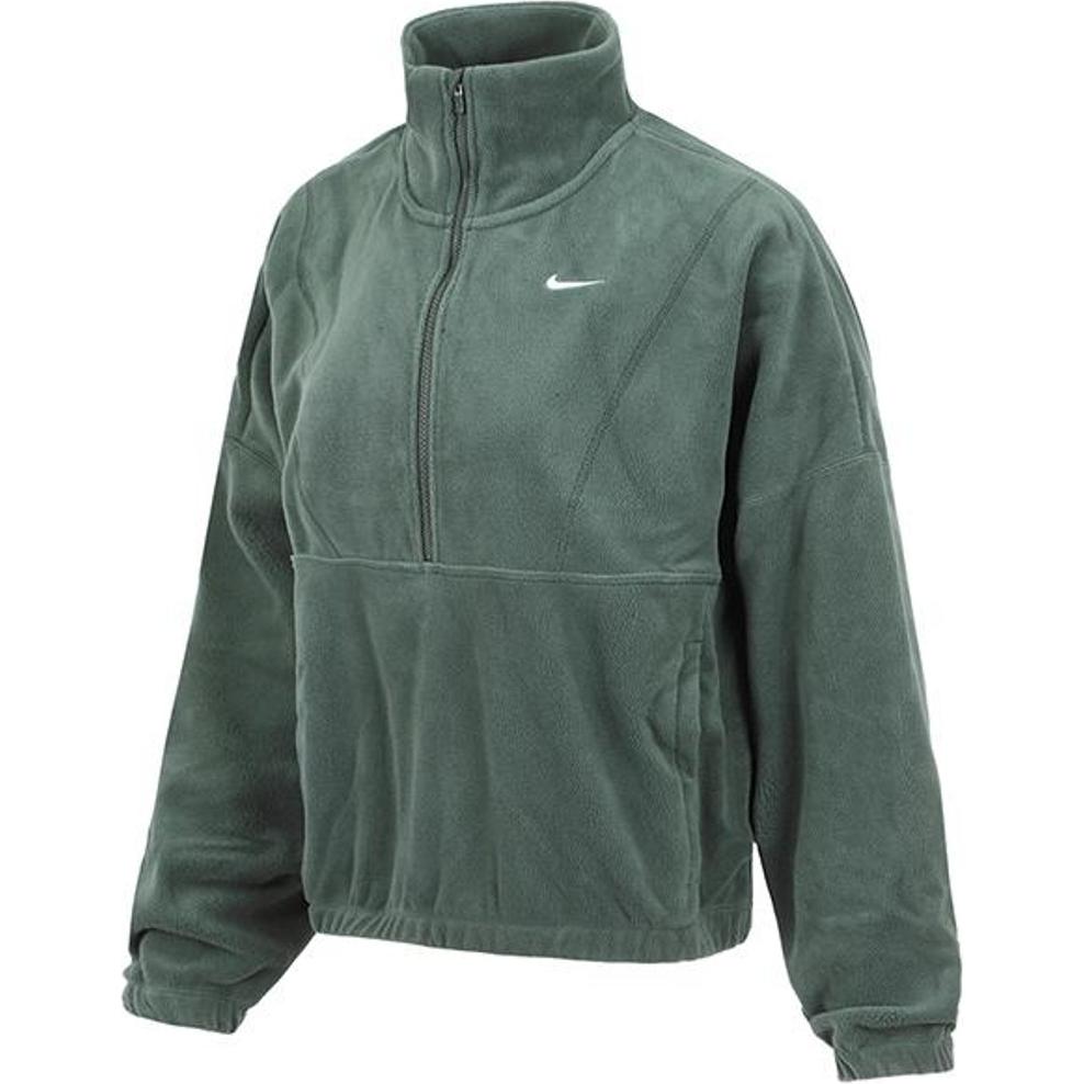 Nike Logo Stand Collar Half Zip Long Sleeve Retro Sports Sweatshirt Women Sweatshirt Green FV7956-338