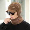 New velvet warm ear bag knitted cap men's autumn and winter cycling sports cold-proof wool scarf cover