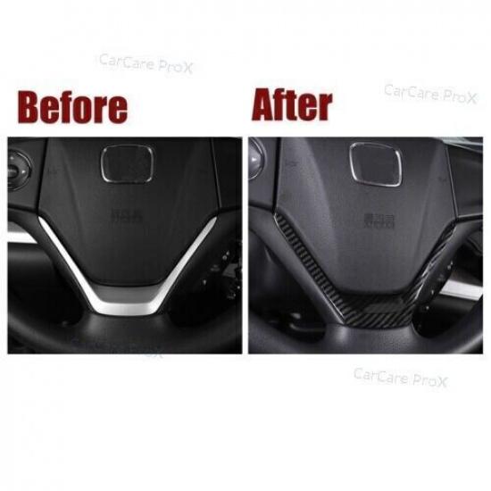 1pc Carbon Fiber Cover Trim ABS Steering Wheel Strip For Honda CR-V/CRV 2012-16