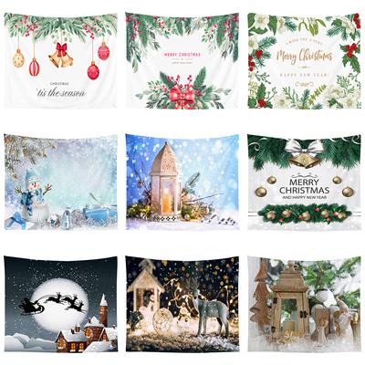 Merry Christmas Santa Claus Decorations Printed Tapestry Home Living Room Bedroom Room Wall Decoration Background Cloth Tapestry