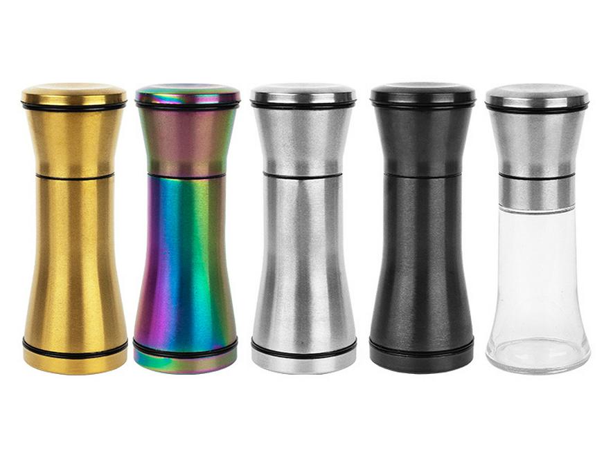 Titanium-Plated Stainless Steel Spice Grinder for Sea Salt and Black Pepper