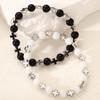 2Pcs Cross Beaded Bracelet Set For Men Women Fashion Black White Beaded Bracelet Trendy Punk Party Daily Wear Jewelry Gifts 2026