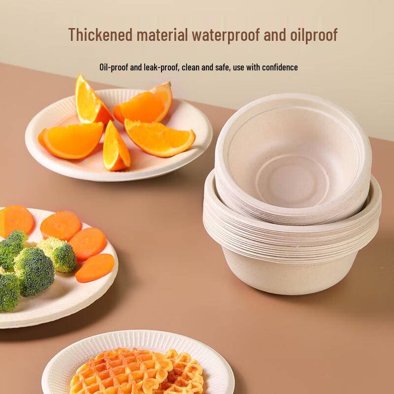 CHAHUA Disposable Biodegradable Sugarcane Pulp Bowls